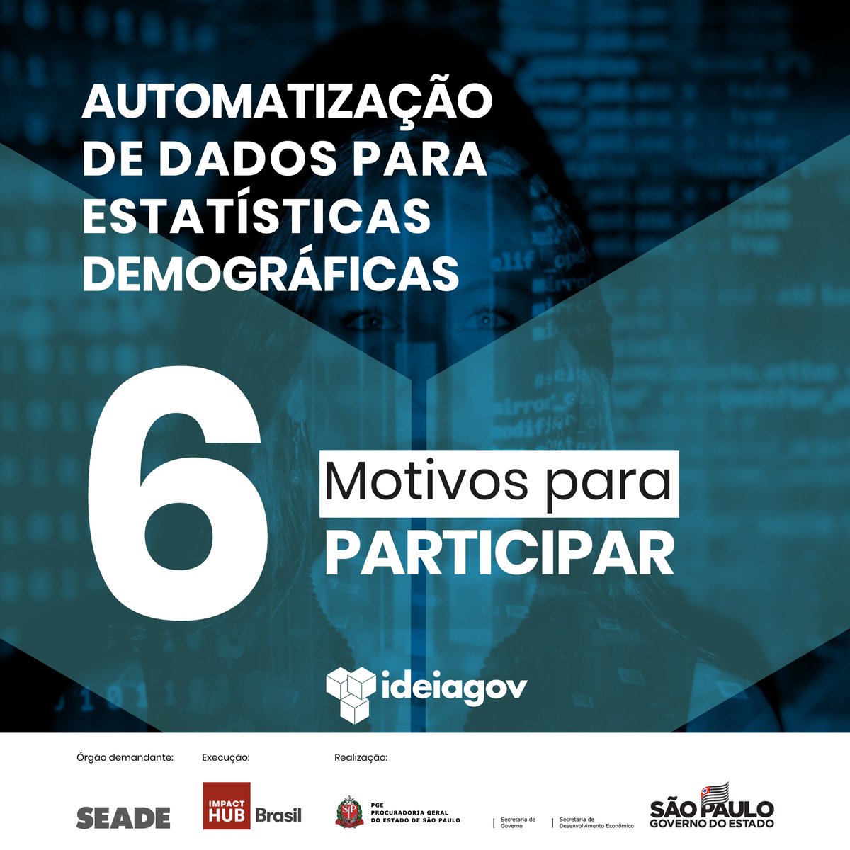fundacaoseade's tweet photo. Motivos para participar do nosso desafio? Temos vários!
Confira seis motivos e inscreva-se no desafio Automatização de Dados para Estatísticas Demográficas até o dia 16 de março no site do IdeiaGov.
https://t.co/7ZEBrUDlS7
#ideiagov #automatizaçãodedados #seade https://t.co/gznmOfPa3E
