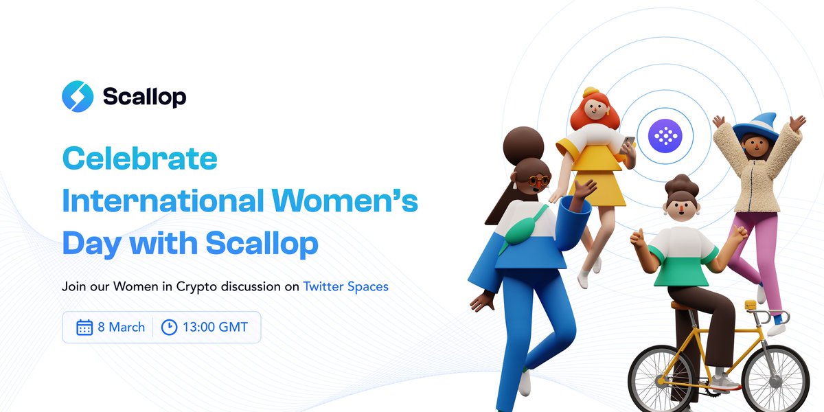emoney_network's tweet photo. ♀️Celebrate International Women’s Day with Scallop!♀️

🗓️ 1PM GMT 08/03/22 

🎤 We're hosting a Twitter Spaces session with women working in the crypto industry. Discussing about life in crypto and more! Including a Q&amp;A.

🦋 Celebrate and empower women on this Women’s Day 🦋 https://t.co/Dn1urbzCEf