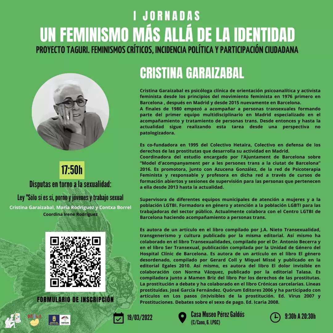 dragaespacio's tweet photo. Aquí la tercera mesa de debate "Disputas en torno a la sexualidad: Ley sólo sí es sí, porno y jóvenes y trabajo sexual" #Taguri @ParticipaGC https://t.co/buiXjgHsCR