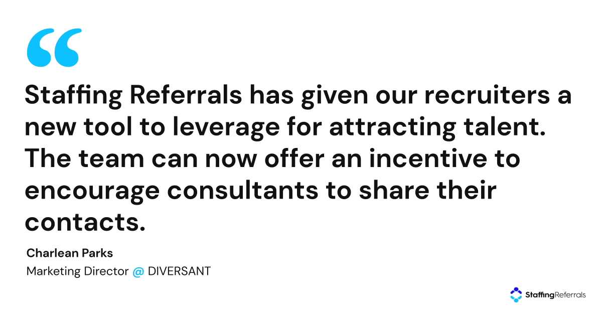 StaffReferrals's tweet image. “Staffing Referrals has given our recruiters a new tool to leverage for attracting talent. The team can now offer an incentive to encourage consultants to share their contacts.”  #StaffingReferrals hubs.la/Q015cDYR0