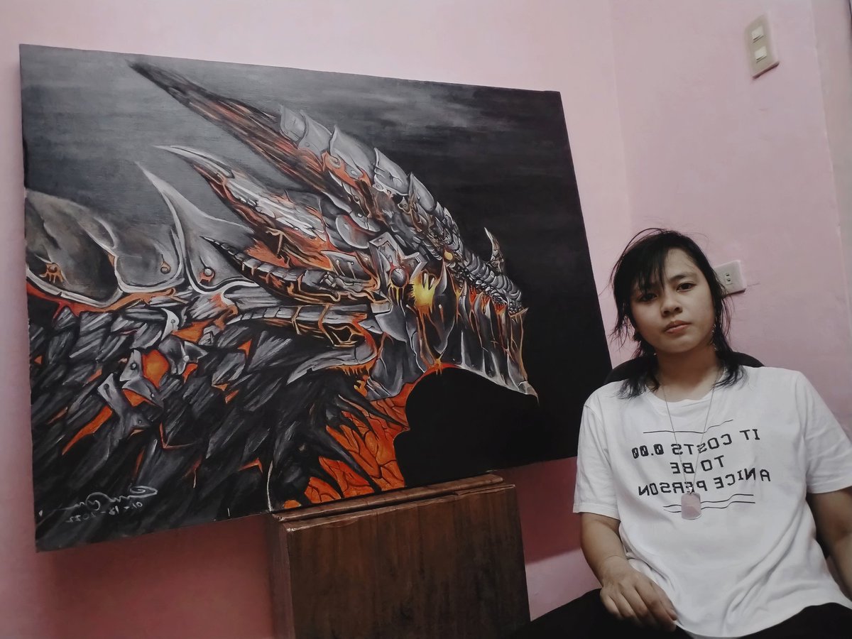 LLEW_ARTS's tweet photo. 2022 - 1st artwork 
3x4ft Acrylic painting
Reference : https://t.co/IzrbmId4tF
-deathwing
#deathwing #acrylicpainting #acrylic #painting #myartwork https://t.co/wrC9b1cIqN