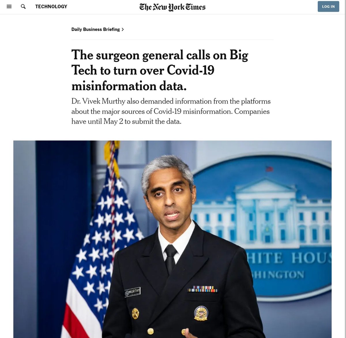 alexandrosM's tweet photo. OK, I'll offer the Surgeon general a deal:

You release the CDC covid-19 full dataset, and you can have the misinformation dataset in return.

Just don't be alarmed if the CDC is at the top of the list of misinformers followed by the rest of the agencies.

https://t.co/JLjF5fJT8w https://t.co/Olv6UdWCqD