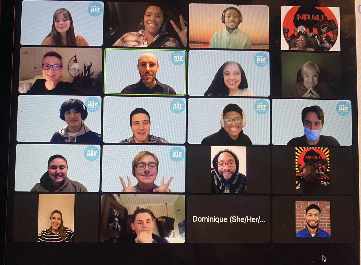 AceEJ's tweet photo. This is our Brady Bunch moment on #Zoom Last night with select Community partners and residents and our @OlinCollege #Airpartners. Focus: Clean Air #AirqualityMonitors #CleanairRox #AceEJ #Roxbury #HelloRoxbury #ACEEJTV https://t.co/RvcFOwxmZh