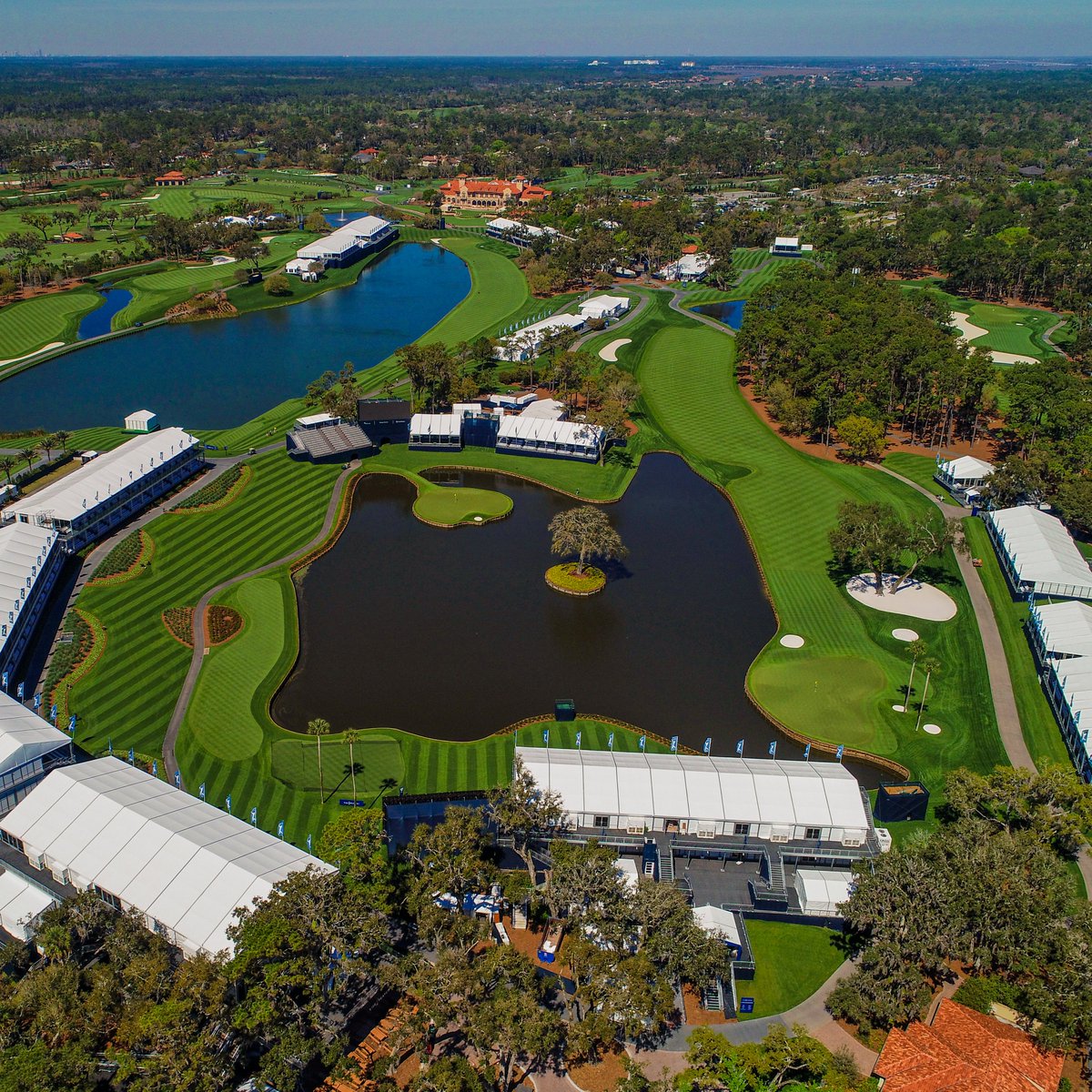 ThePlayers's tweet photo. How many strokes would it take you to get through the final stretch at The Stadium Course? 🤔 https://t.co/r0l1dJZvNU