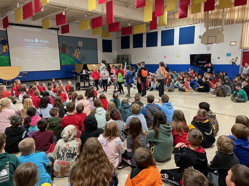FV_Panthers's tweet photo. Our student council kicking off #minithon2022 Fairview is excited to help support and enhance the lives of children and families impacted by childhood cancer.#westshoreproud https://t.co/TJbJzzt2Gz
