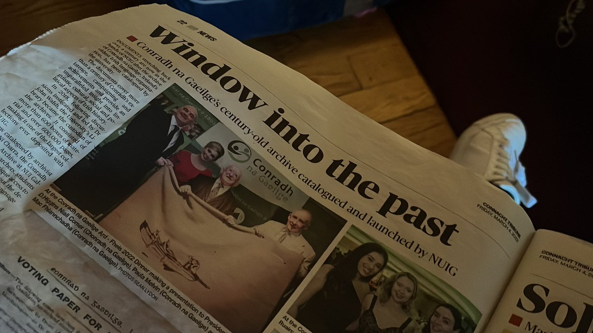 Great write up about @CnaG archive in @nuigarchives which was catalogued by @niamhnicharra. Great to see archives getting coverage #archives #archivists