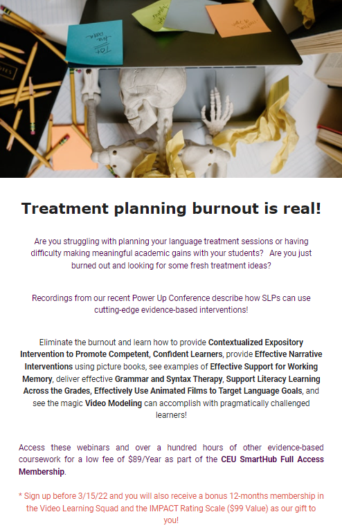 Solve Your Treatment Planning Burnout! Recordings from our recent Power Up Conference describe how SLPs can use cutting-edge evidence-based interventions!

laviinstitute.com/courses/ceu-sm… #slpeeps #SLP