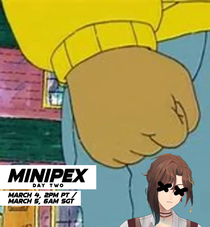 richterfowl's tweet photo. The MELEE ONLY matches of MINIPEX are six hours away!
My POV: https://t.co/7dPq6Xzzgs
Spectator View: https://t.co/JEjaZelGtd
#ENVtubers #Vtuber #MINIPEX #FowlPlays https://t.co/YowgeC1ArD