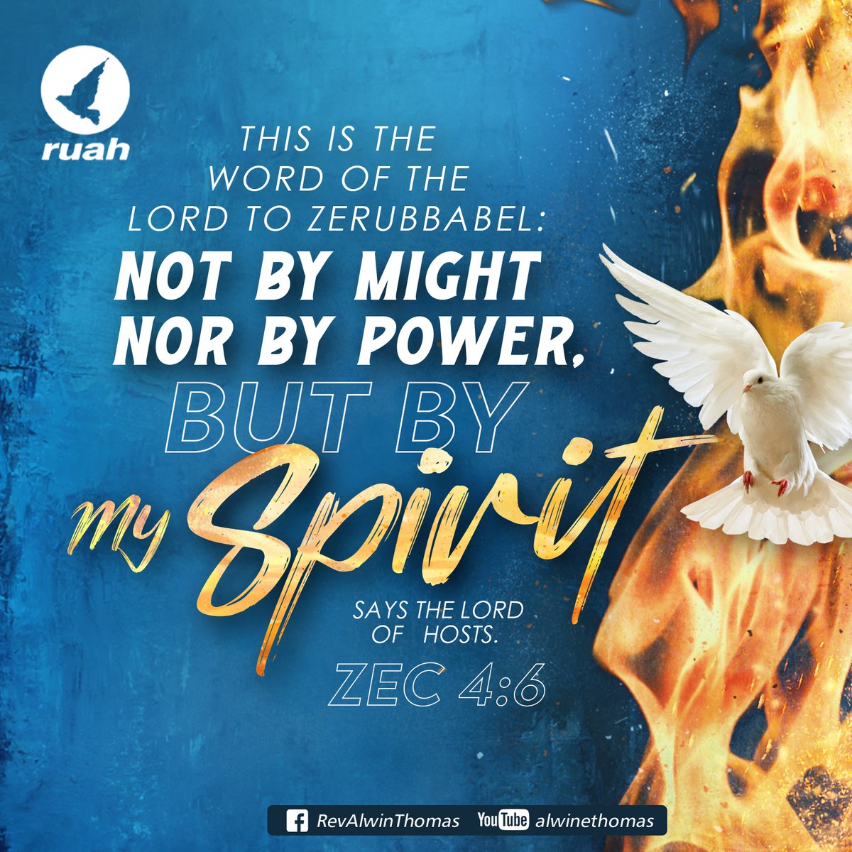 alwinthomas's tweet photo. So he answered and said to me: “This is the word of the LORD to Zerubbabel: ‘Not by might nor by power, but by My Spirit,’ Says the LORD of hosts.
Zechariah 4:6
#wordofGod #zerubabel #notbymight #spirit #ruah #ruahministries #ruahchurch
#bibleverses #promisesofGod #dailyword https://t.co/PKwkXWK39h