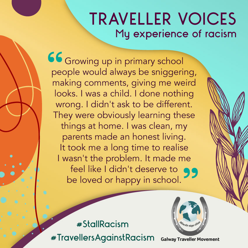 gtmtrav's tweet photo. Time for a frank and honest conversation about Travellers experience of racism. We all have a part to play in challenging racism in our society. 

Our words can have a long lasting impact on others......
#TravellersAgainstRacism #StallRacism #INAR #ARM2022 https://t.co/Ja9oI33h0p