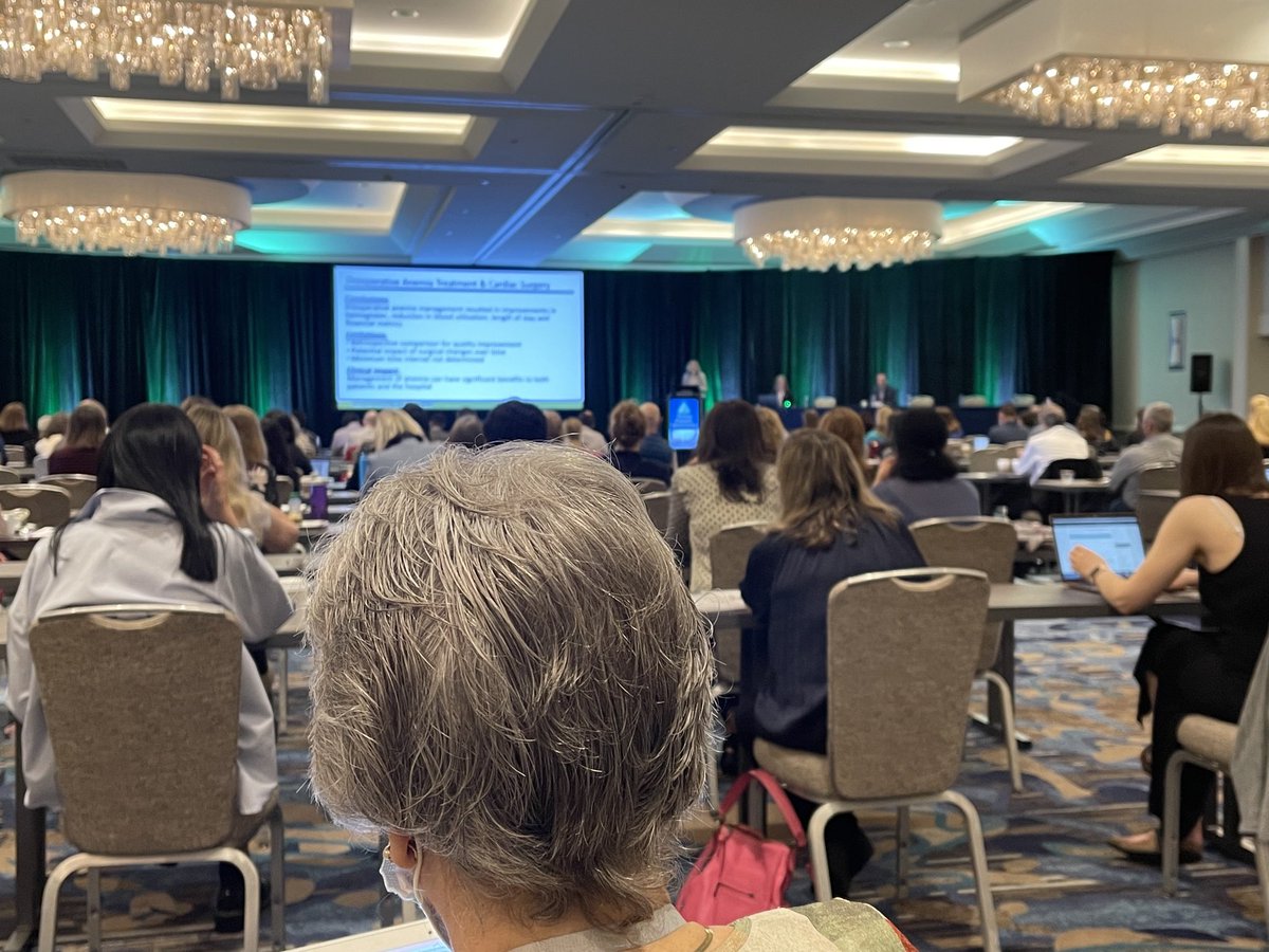 Packed house at #periop2022! Always my favorite way to kick off the summit—hot cup of coffee and a summary of the most impactful literature in our field over the past year! ⁦@SPAQIedu⁩