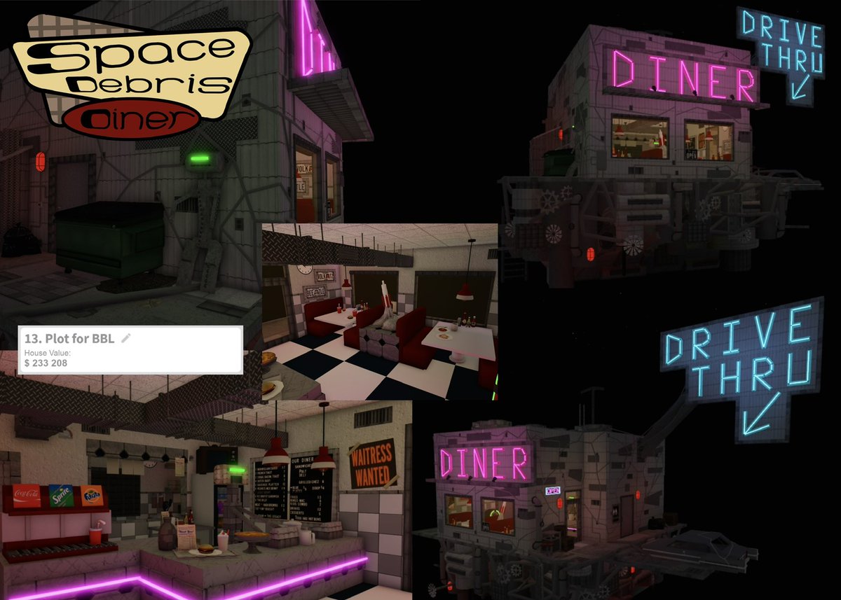 Here is my entry for <a href="/bbuildleague/">BBL MOVED..</a> S3 week 1! It’s a retro space diner that I named, Space Debris Diner! Credits in thread!

<a href="/RBX_Coeptus/">Coeptus</a> <a href="/FroggyHopz_RBLX/">FroggyHopz</a> <a href="/Zilgon25/">Zilgon</a> <a href="/AshleyTheUni/">⭐️Code Unicorn</a> 
#bloxburg #bloxburgbuilds #roblox