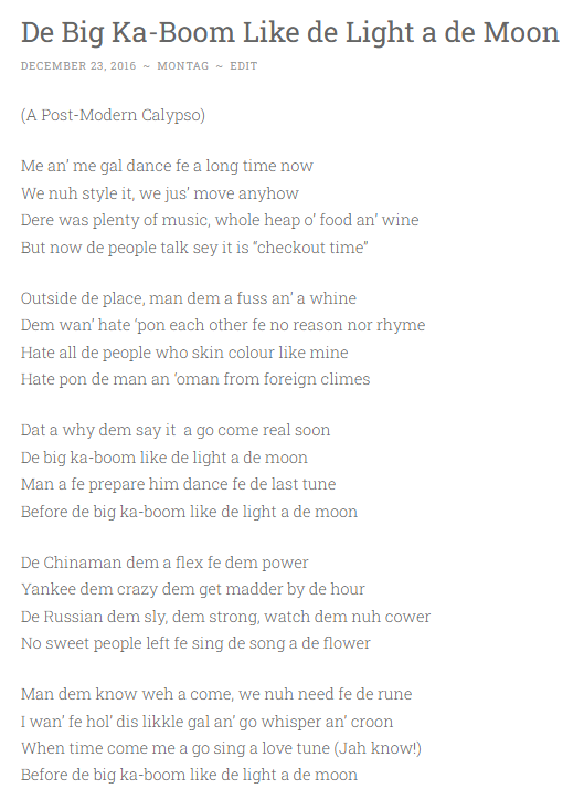 iammontag's tweet photo. 'De Big Ka-Boom Like De Light of De Moon' (A post-modern calypso) #WWIII https://t.co/38p8cc6wNV
