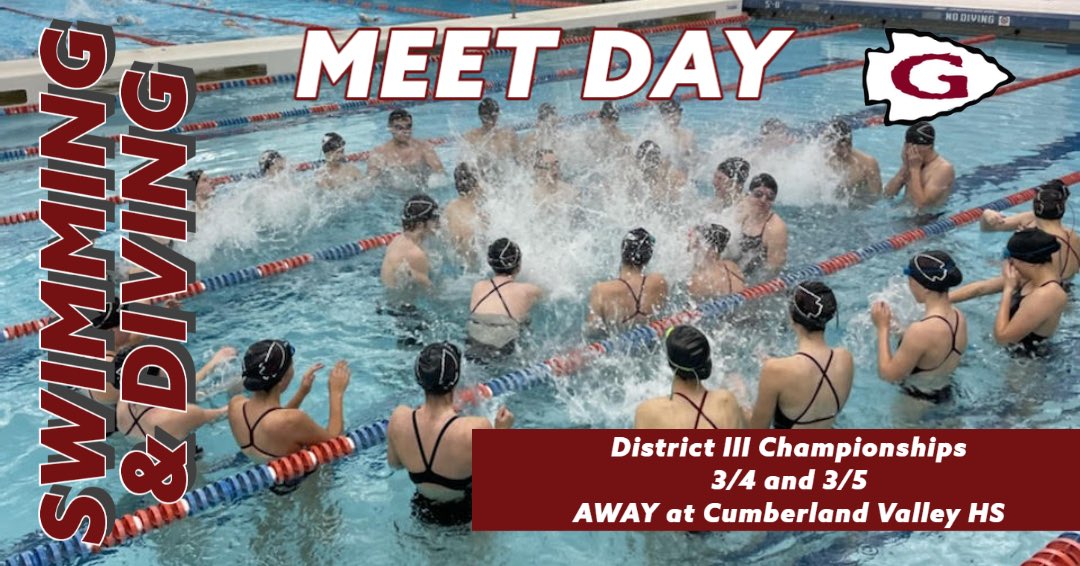 GAHSAthletics's tweet photo. Good luck to @gburgswim today at the District III Championships! AA girls begin at 12:15 and AAA boys begin at 3:00 🏊♀️🏊♂️
Online program: https://t.co/o7kvKg8WwM
Meet schedule: https://t.co/uUHn8A0FBY
Day 1 Livestream: https://t.co/k7JJw3c5UM https://t.co/cRN3Zu1N2V