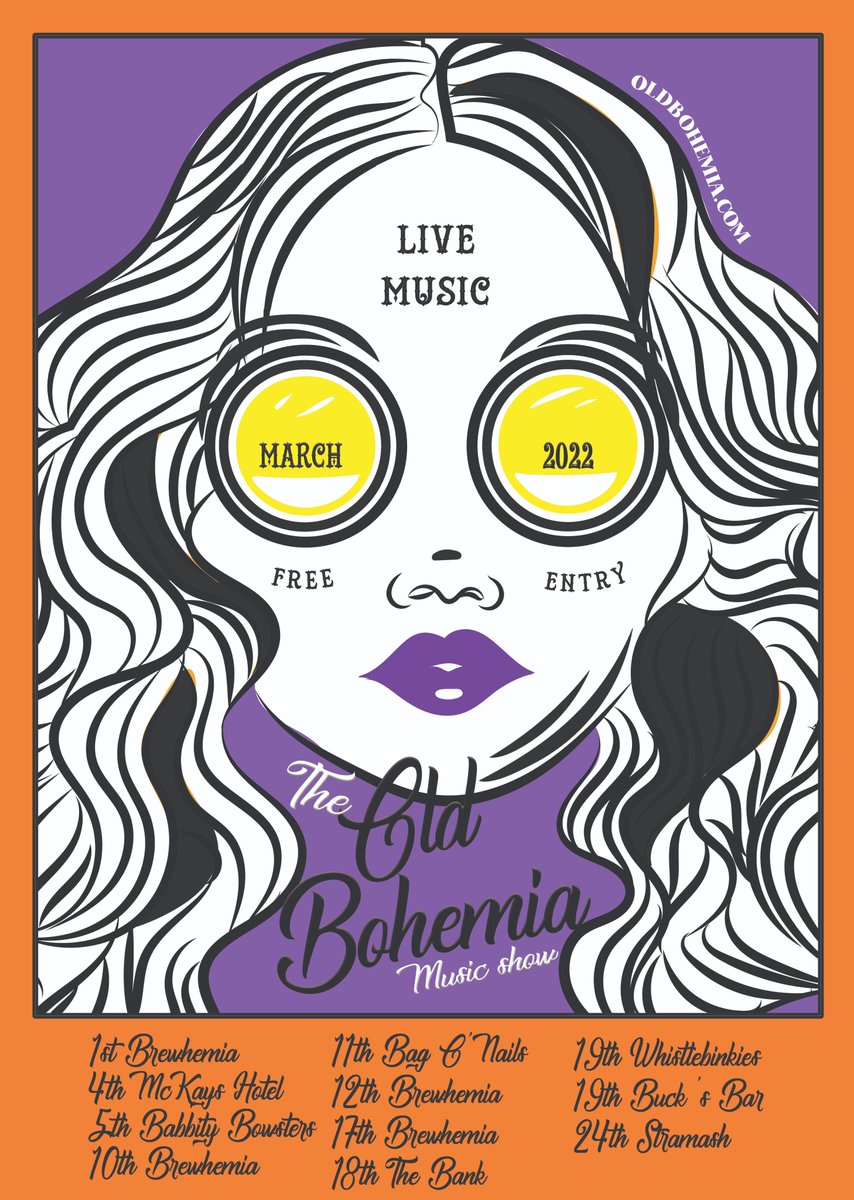 TONTOQUEEN's tweet photo. 1st @BrewhemiaEdin 
4th @McKays
5th Babbity Bowster 
10th @BrewhemiaEdin 
11th @BagONailsGLAS 
12th @BrewhemiaEdin 
17th @BrewhemiaEdin 
18th @TheBankGlasgow 
19th @tweetbinkies 
19th Buck's bar WRS
24th @StramashEdin https://t.co/RWya67Xd2q