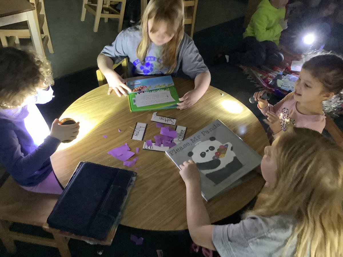 MrsSalleeJBS's tweet photo. 3rd graders reading to Pre-K buddies today. In celebration of Read Across America week, today’s theme was reading by flashlight! Curl up with a buddy and read a good book! @CougarCubsPS #ReadAcrossAmerica #readersareleaders #compassion https://t.co/el9WtThqsE