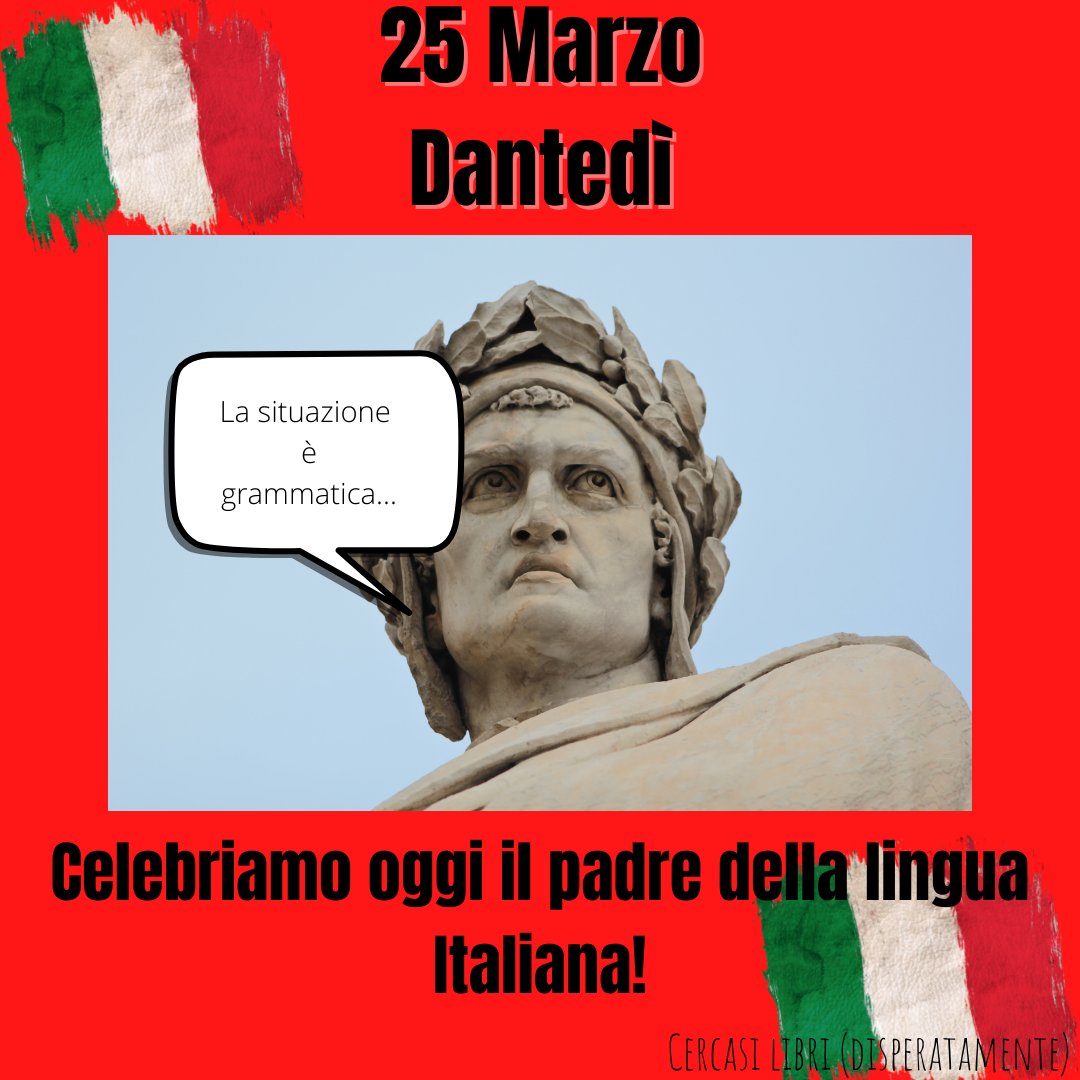 CercasiLibri's tweet photo. Celebriamo oggi il padre della lingua Italiana! 
#Dantedì 
#Dante 
#DanteAlighieri 
#Alighieri 📑📚📖🍀 https://t.co/ZgeaxpGH6p