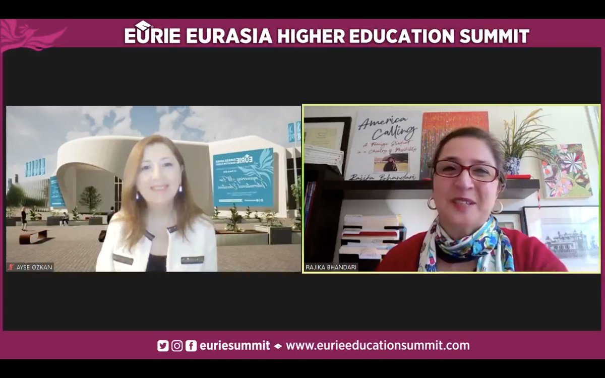 EURIESUMMIT's tweet photo. Closing Plenary Speaker #EURIE2022 is @RajikaBhandari who is practitioner in #Intedu author.She is sharing her insights on attracting #intstudent serving their needs,positioning them for success.The session is charing by EURIE conference coordinator AyseDeniz Ozkan @IAUintoffice https://t.co/ZquouKDP08