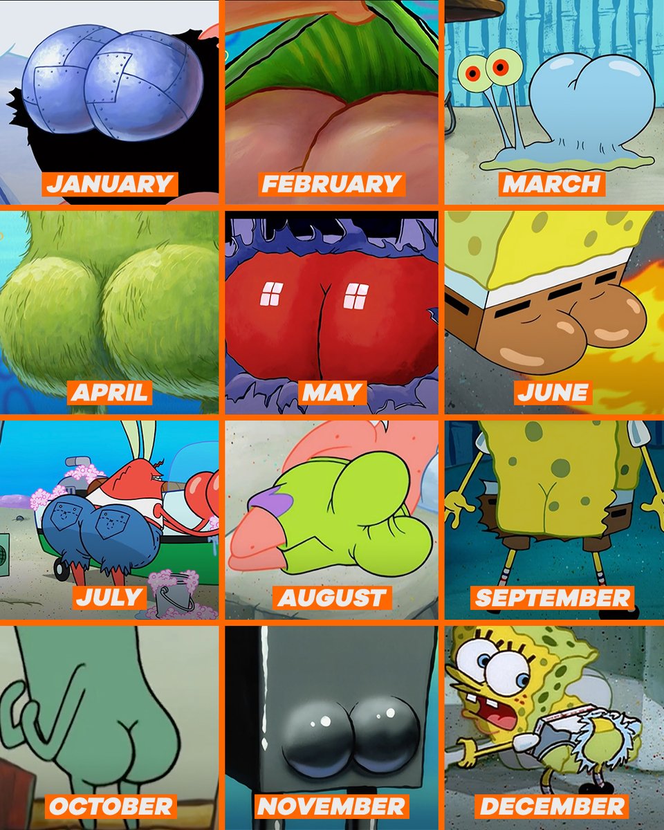 NickelodeonUK's tweet photo. 🌚 Only in SpongeBob 😂 🌚

What's your birth month butt? #SpongeBob #MyNick https://t.co/9HSo5IWnnu