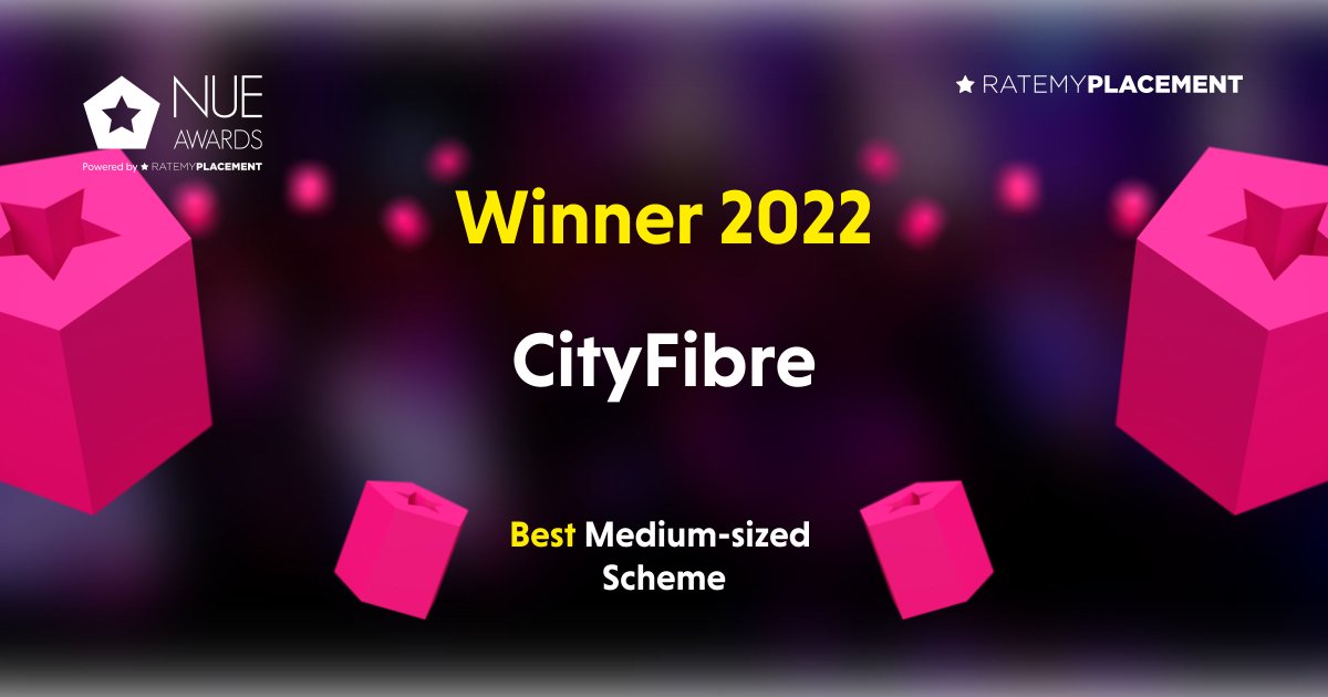 Fresh into the table and straight to the top... In first place for Best Medium-Sized Scheme is <a href="/CityFibre/">CityFibre</a>! Congratulations for earning top spot! #NUEAwards