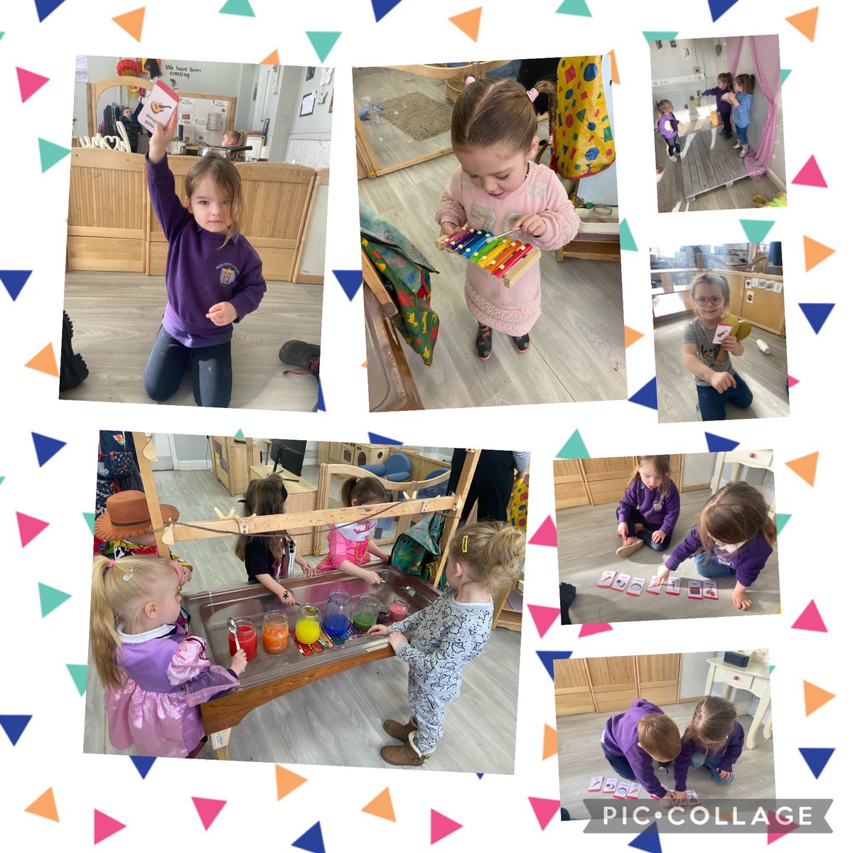 missallanBPS's tweet photo. We used listening skills to listen to and identify different instruments and explored a water xylophone using jars filler with different amounts of water 🎼🎹🌈 https://t.co/Ucs9SDanjK