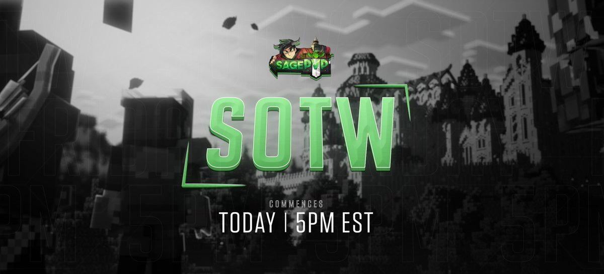 SagePvPORG's tweet image. SOTW on Squads takes place tonight at 5PM EST. (2 Hours) Punishments have reset.💚

🤑Trailer: sagepvp.org/trailer

🎉We're giving away the following:

• 2x Olympus Ranks
• 4x 5.0 Bundles *NEW*
• 10x 5.0 Kits *NEW*

Like, RT, Comment IGN, and follow @SagePvPORG to enter!⚔️
