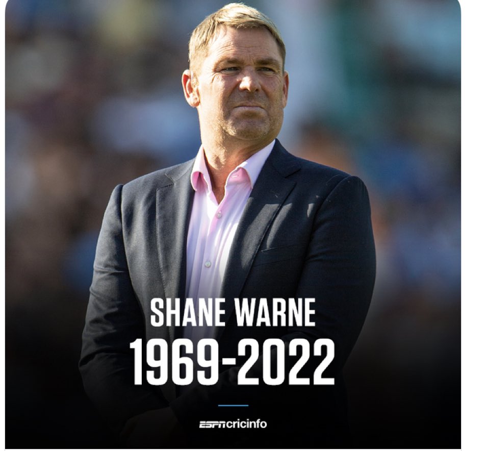 RIP to the greatest leg spinner the game as ever seen 
#shanewarne 
#only52