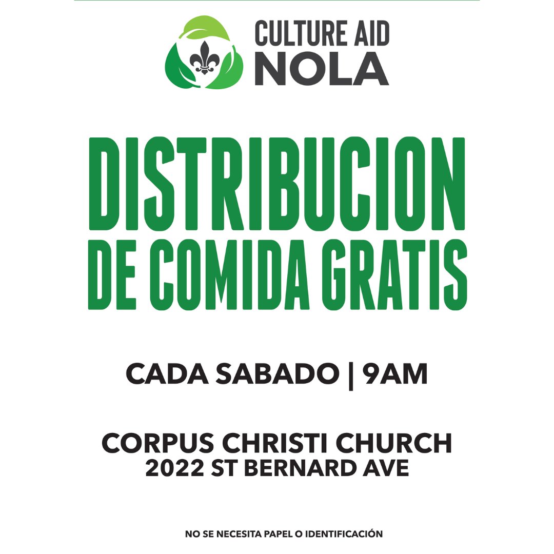 WE'RE BACK!! After a brief holiday hiatus, we will be at Corpus Christi- Epiphany  with free groceries this Saturday 9AM at 2022 St. Bernard! We will also be at Our Lady Star of the Sea next Wednesday, March 9th at 6PM as we return to our regular twice-weekly schedule!