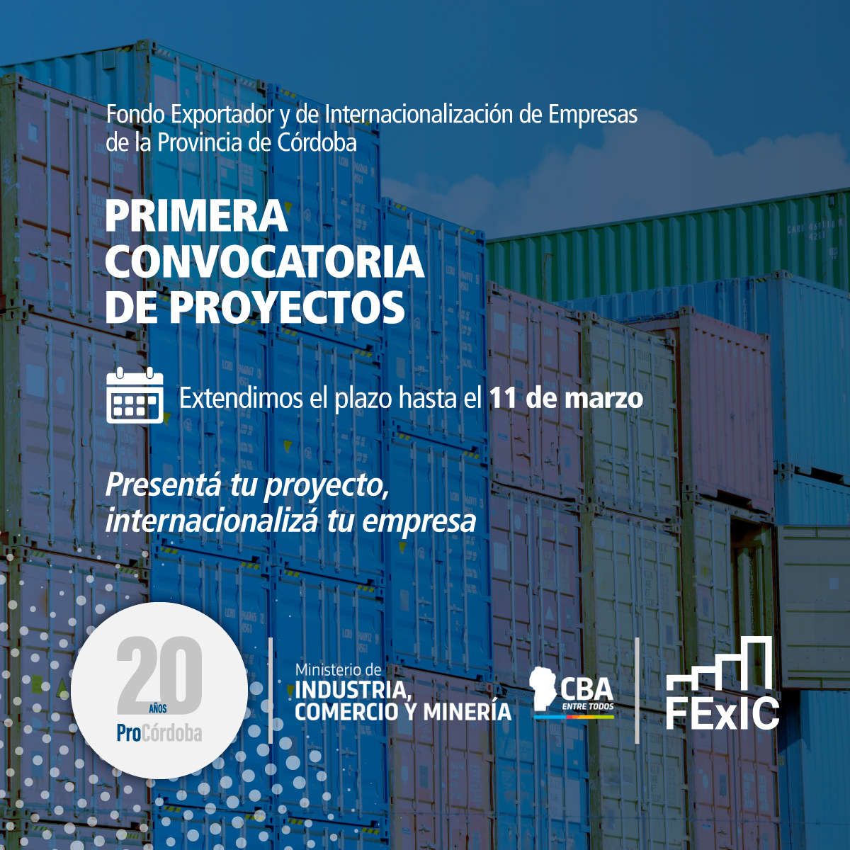 AgenciaProCba's tweet photo. #FExIC 2022 | Extendimos la primera convocatoria de proyectos 🌎📈

🔎Toda la info👇
https://t.co/5LkyH56CSI https://t.co/W1Tey1T2dj