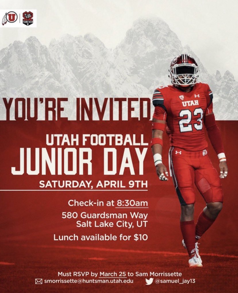 AGTG! Blessed to be invited to The University Of Utah Junior Day on April 9th! Thank you for the invite <a href="/Utah_Football/">Utah Football</a> and <a href="/Samuel_Jay13/">Sam Morrissette</a> and I will see you all soon! 
<a href="/Coach_Clay7/">Coach Clay</a> 
#TheStandardisTheStandard #BarstowHigh x.com/messages/media…