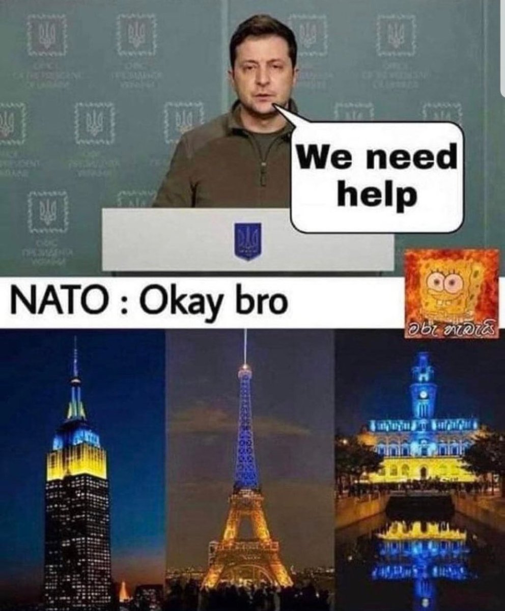 SamiaSa48398514's tweet photo. This is how #NATO helping #Zelensky 
#peace 
#RussianUkrainianWar 
#worldneedpeace
#shameonNATO
#IStandWithUkraine https://t.co/UbIS469hA6