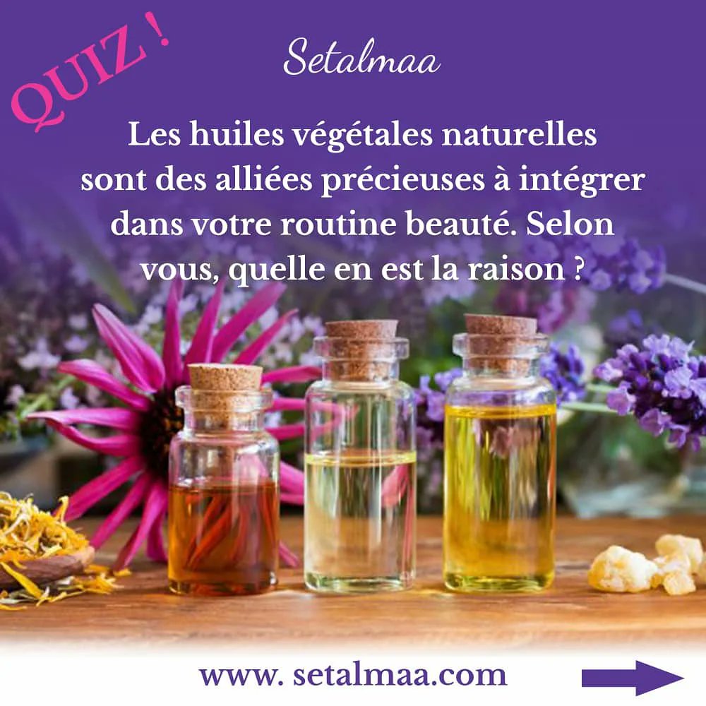 SetalmaMedia's tweet photo. 📌Employées depuis la nuit des temps, les huiles végétales sont de plus en plus présentes dans nos produits cosmétiques:crèmes, masques ou baumes.
📌On dit d'elles, qu'elles sont de véritables alliés beauté. Saviez-vous pourquoi❓
Dites-le nous en commentaires🤗
#Setalmaa https://t.co/vmYpju0BoB