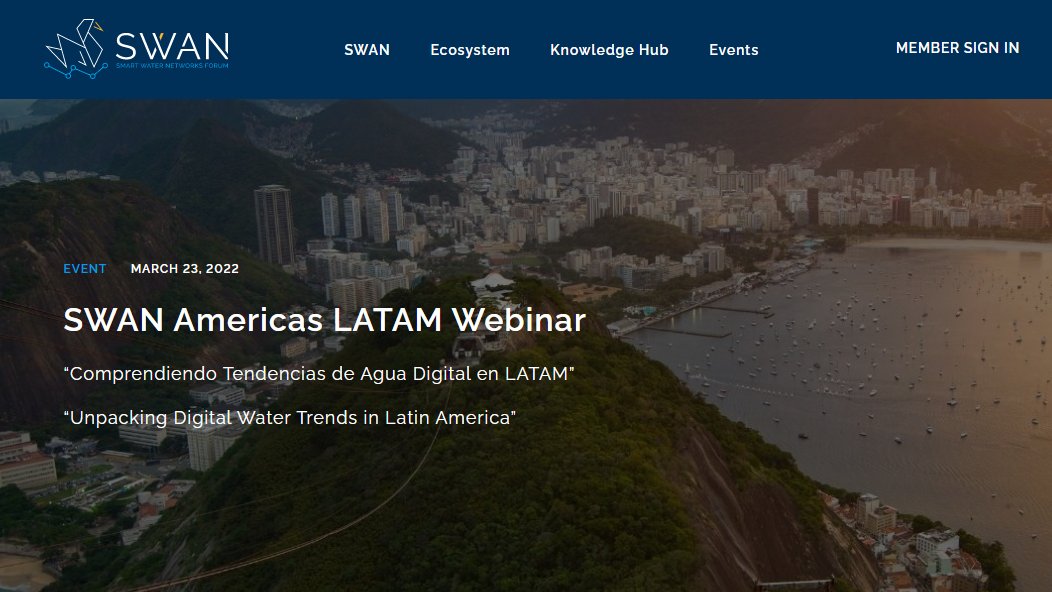 SWAN_NorthAm's tweet photo. ¡Únase a nosotros @SWAN_forum 23 marzo para webinar EN ESPAÑOL! Con expertos industrios (@essbio, https://t.co/tWO2FSocQy, @SchneiderElec) de todo LATAM que brindan información sobre últimas tendencias de #aguadigital. Registrarse --> https://t.co/FvcMVmLeCq https://t.co/nh4c5f5K5U