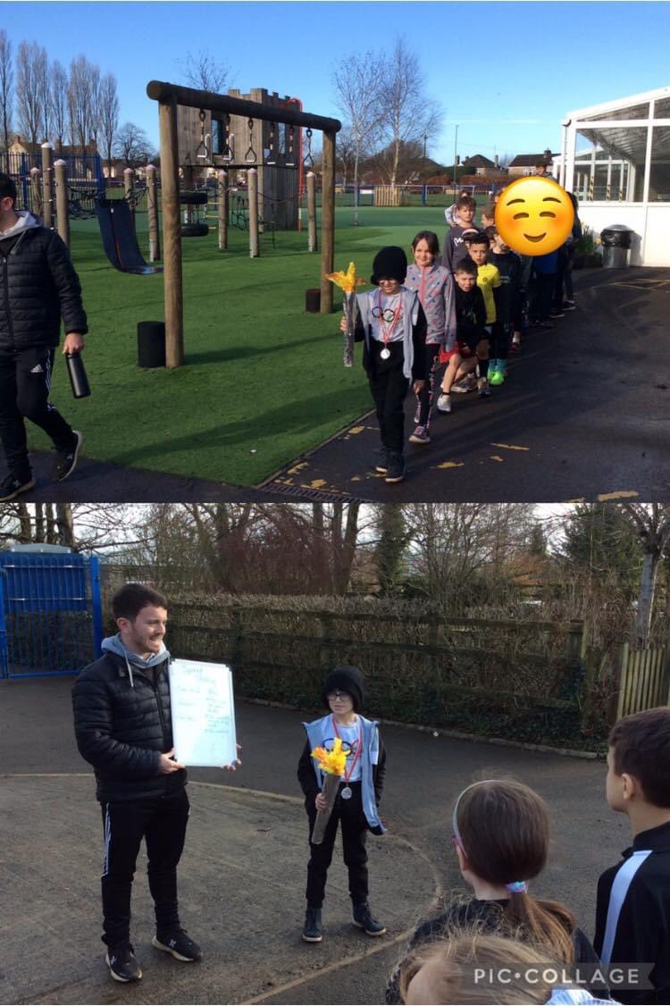 Mr Syvret and Dragon Class opened our Winter Olympic Day in true style with the Olympic flame! 🔥⛸🥌⛷🏂 

All PE sessions today focus on an Olympic sport - we can’t wait to share photographs 📷
#stbensmsn #winterolympics <a href="/inspiredschools/">Inspired Schools</a> <a href="/TeamGB/">Team GB</a>