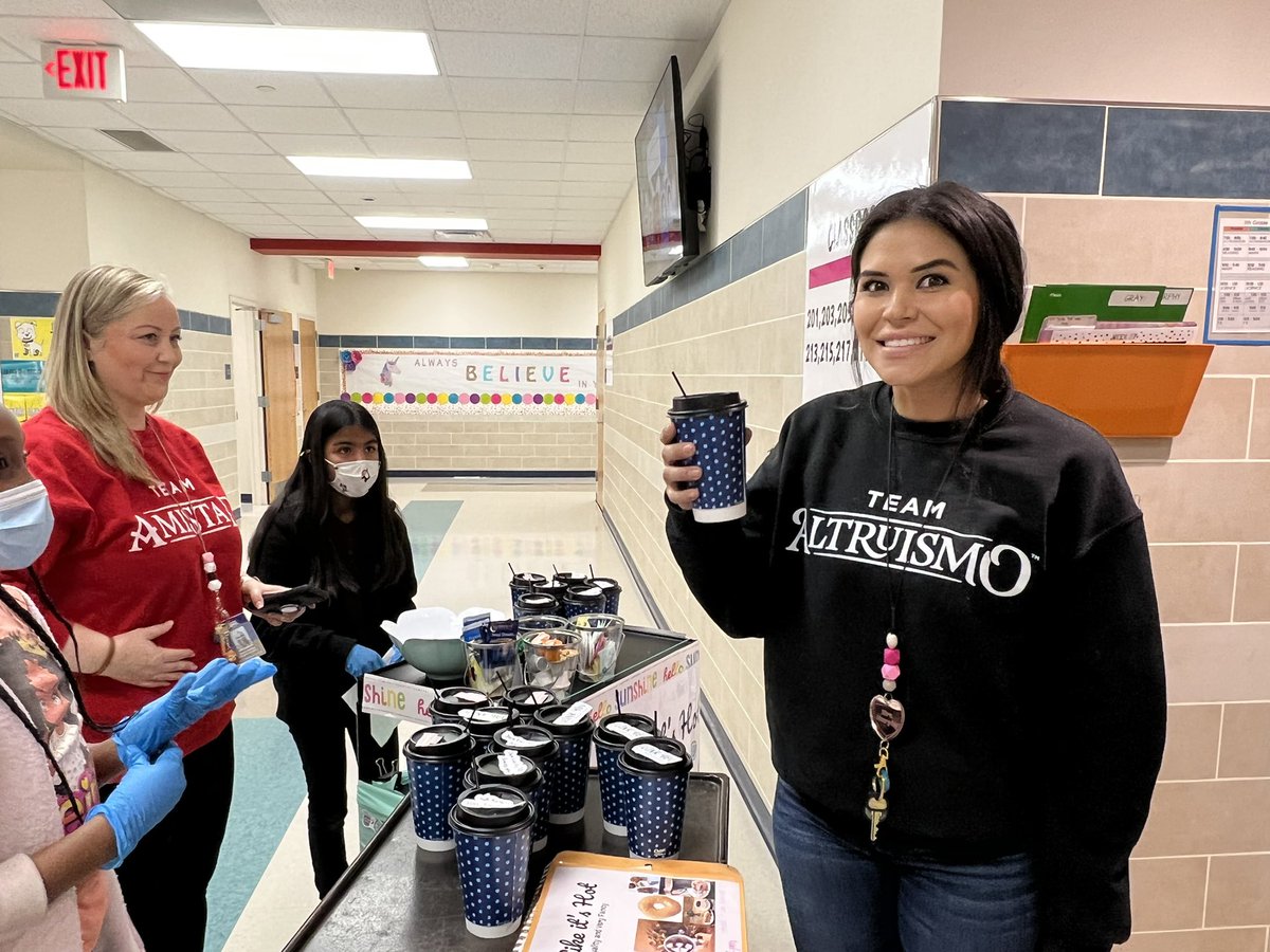 RangeElementary's tweet photo. “Java Like it’s Hot!” The Range Student Council made their rounds with the coffee cart. Many lessons are being learned and the SC did a great job! @mesquiteisdtx #rangeridernation https://t.co/5XcAUFab9w