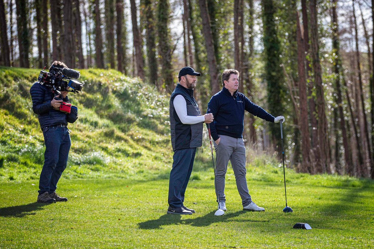MuskerryGC's tweet photo. Shane O'Donoghue Irish golf journalist who presents Living Golf on CNN visited Muskerry today with his TV crew to film a feature on our Allistair McKenzie course which will screen six times during the Masters on CNN. Fergus Hannon accompanied Shane. Pics Tadhg Hurley. https://t.co/y7TsIfE0IC