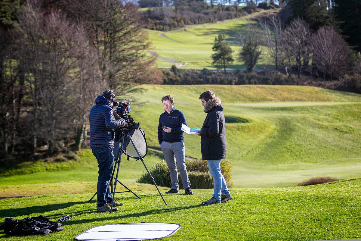 MuskerryGC's tweet photo. Shane O'Donoghue Irish golf journalist who presents Living Golf on CNN visited Muskerry today with his TV crew to film a feature on our Allistair McKenzie course which will screen six times during the Masters on CNN. Fergus Hannon accompanied Shane. Pics Tadhg Hurley. https://t.co/y7TsIfE0IC