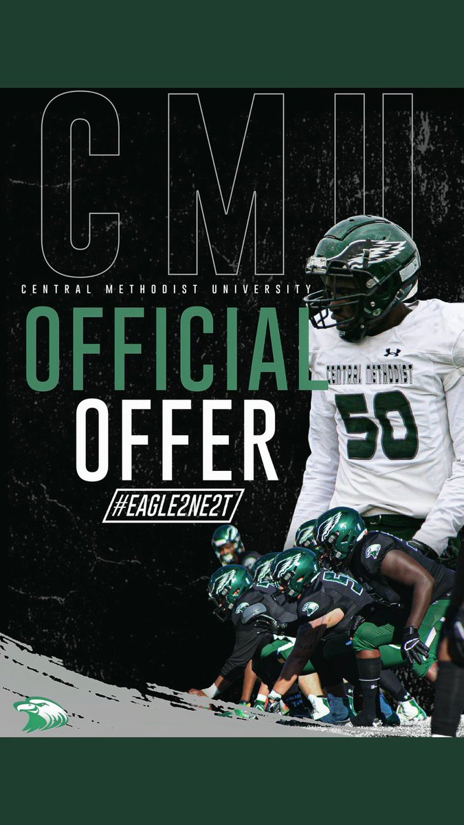 #Eagle2Ne2t Offered!! 💚 🦅 <a href="/_SirShawn_/">Coach Simmons</a> <a href="/TD_4_TDs/">Coach Davis BS, M.Ed</a> <a href="/CMUEaglesFB/">Central Methodist Football</a>