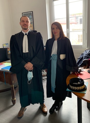 Procureur_Pau's tweet photo. Vendredi après-midi : participation à l'audience solennelle de présentation de Laure Vuitton, nouvelle présidente du tribunal judiciaire de Dax. #ParquetDax https://t.co/yKkx18qNTZ