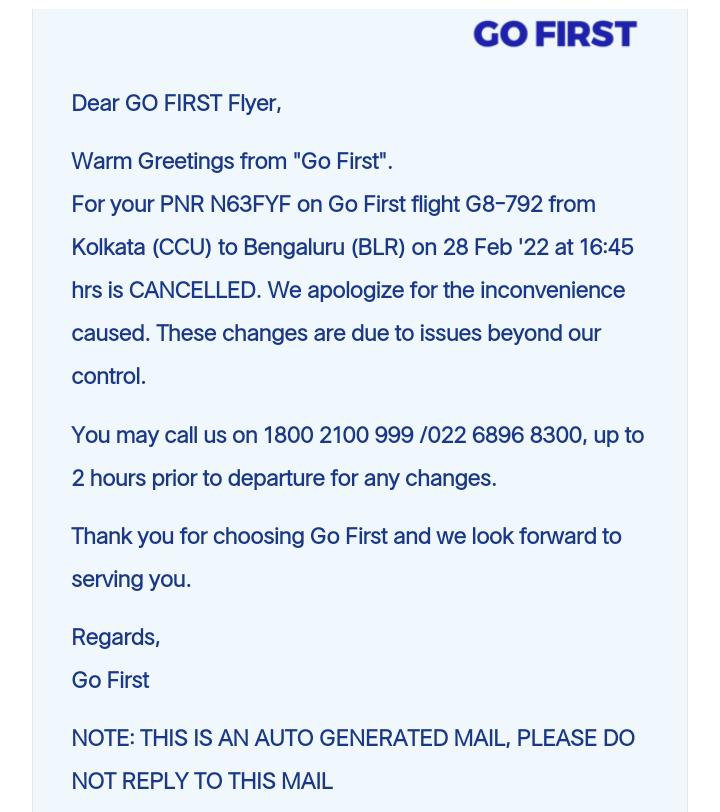 ShampaBasu's tweet photo. @GoFirstairways Hi, we have not yet received the refund. Pls look into it asap. Your customer care is unreachable and there is no mail id that I know of. PNR N63FYF https://t.co/jqghTgOFxa