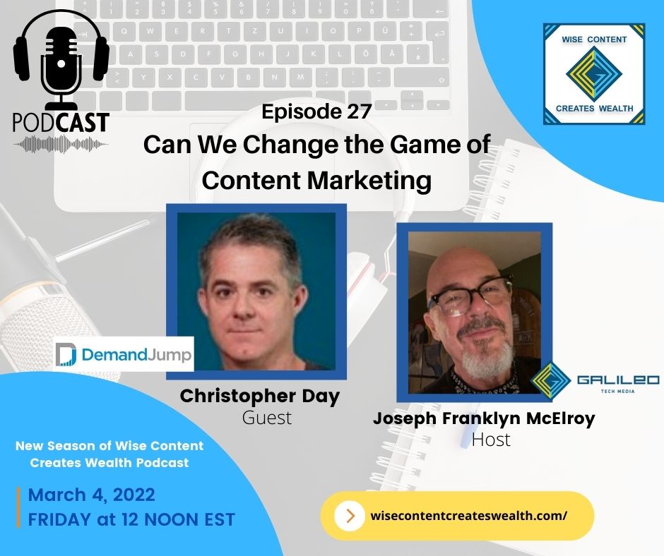 We are on live in 20 min featuring Christopher Day, CEO of DemandJump, and also hosts the podcast Page One or Bust.

 Tune in: Talkradio.nyc or watch the Livestream on Facebook.com/talkradio.nyc
