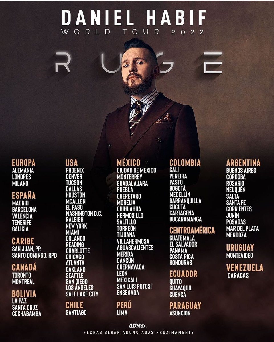 #SeViene 🇦🇷🇦🇷 #Argentina ¿list@s para el RUGE WORLD TOUR de <a href="/DanielHabif/">DANIEL HABIF</a> ? 👊

Un encuentro inolvidable y de alto impacto con el conferencista más reconocido de Latinoamérica. 

 Próximamente las fechas❗❗❗