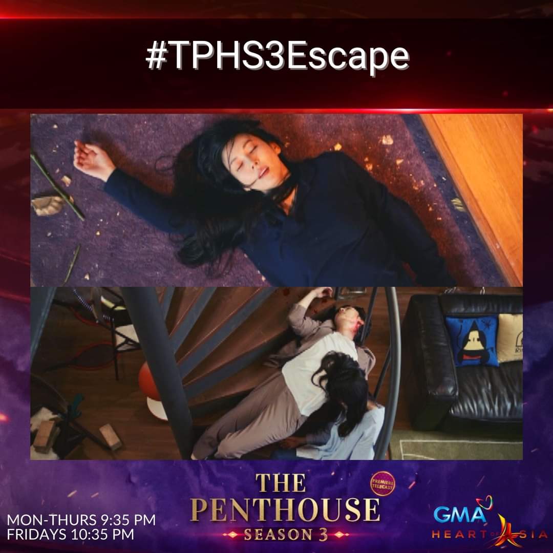 I was touched by Jenny and Marie's care for Rona. Camille's plan for Scarlet backfired. I was happy to see them both being miserable. Bad karma.

@OfficialGMAHOA

#ThePenthouse #ThePenthouseS3 #TPHS3Escape https://t.co/ebmkMqU9CL
