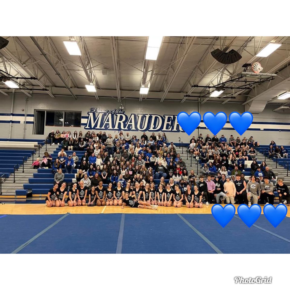 What a send off for @CarlsonCheer last night! Good luck, ladies! If you look between the hearts, there were a tremendous amount of students from our other teams there in support. Just one more reason there’s nothing like being a Marauder! 💙