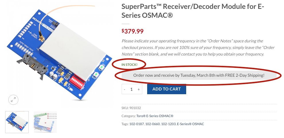 boardtronics's tweet image. Check it out: if you see "IN STOCK!", it's guaranteed. Superintendents now know EXACTLY when to expect their brand new replacement parts! Order now at boardtronics.com