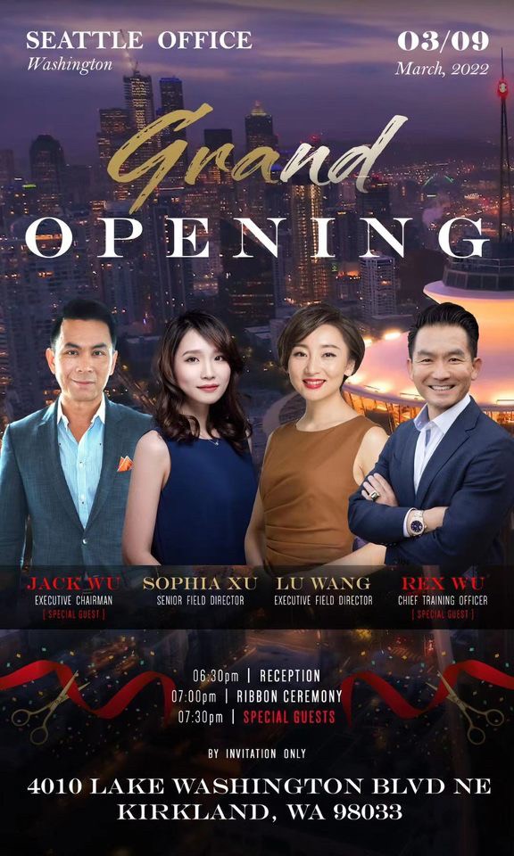 Our Seattle office will be having a grand opening on 3/9 Wednesday night &amp; we do financial services.  I'm looking to connect with other amazing individual to partner with!  

Would you like to come to our grand opening event &amp; explore a potential business opportunity, let me know