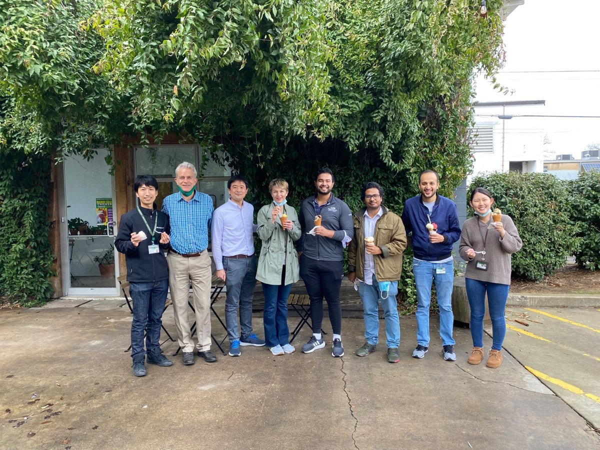 VanMeirLab's tweet photo. So much to celebrate! Our lab recently had an ice cream outing to celebrate Alex’s birthday, Taka’s paper, and Rashed’s new baby. https://t.co/7d6Q6tBrOI