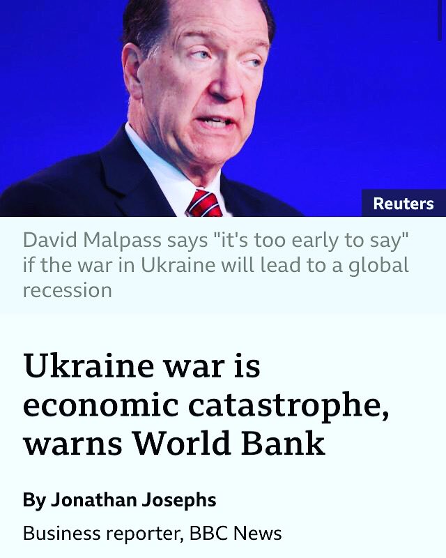 Ukraine and Russia account for 28.9% of global wheat exports, raising food prices. 🌾 🌾 massive destruction of infrastructure will have to be rebuilt over the years when the war is over. Limiting future exports and productivity within the nation. 🇺🇦 ❤️ #EconTwitter #edutwitter