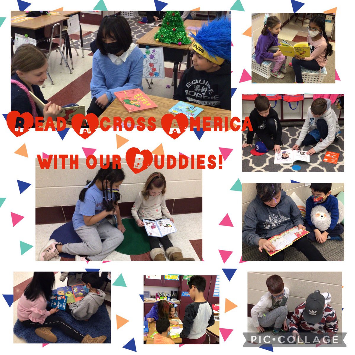 LynnCashell's tweet photo. We met with our first grade buddies to read Dr. Seuss stories to them and have them read their favorite books to us! #ReadAcrossAmerica #Room221 #gvlearns #gvfeeling https://t.co/xvq88xZee0
