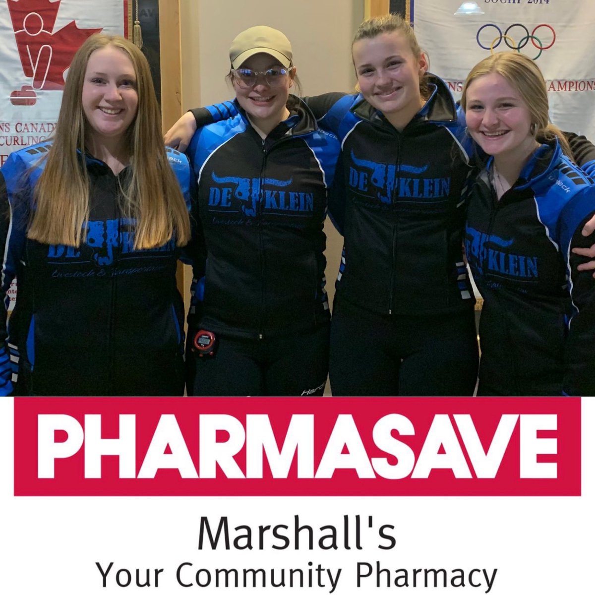 kjmarshall73's tweet photo. Cheering for these lovely ladies as the represent the north in the U20 Provincials this weekend! Show them some love!! #U20Provincials #womenscurling #supportcommunity #supportyoungwomen #northerngirls #teammclean2022 #curling #canadiansport #pharmasave #marshallspharmasave https://t.co/868nkCB1AT
